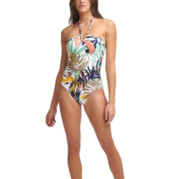 Calvin Klein Halter One Piece Swimsuit - Picture 2 of 2